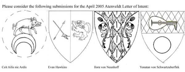 March Letter of Presentation Blazons